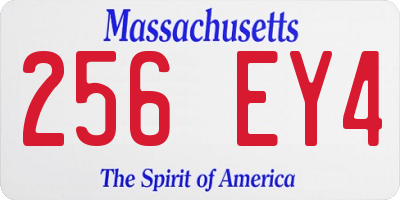 MA license plate 256EY4