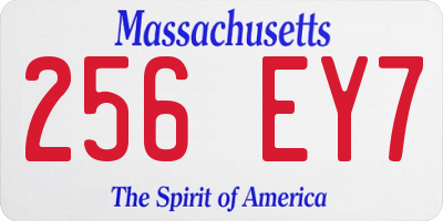 MA license plate 256EY7