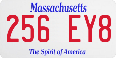 MA license plate 256EY8