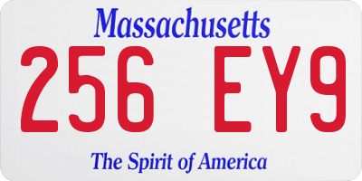 MA license plate 256EY9