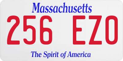 MA license plate 256EZ0