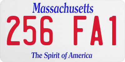 MA license plate 256FA1