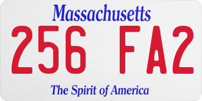 MA license plate 256FA2