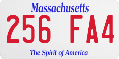 MA license plate 256FA4