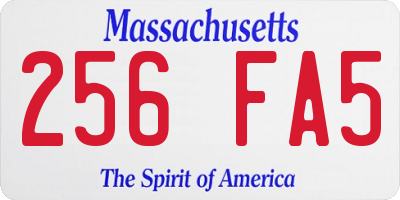 MA license plate 256FA5