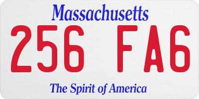 MA license plate 256FA6