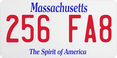 MA license plate 256FA8