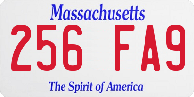 MA license plate 256FA9