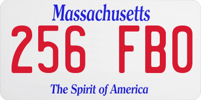 MA license plate 256FB0
