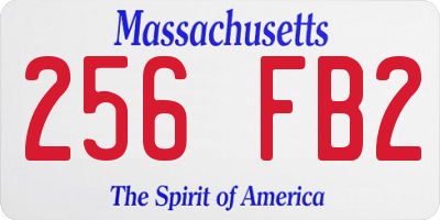 MA license plate 256FB2