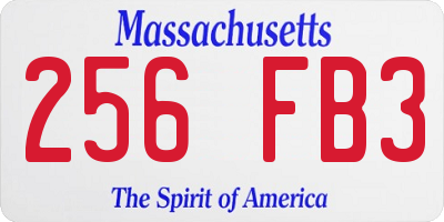 MA license plate 256FB3
