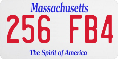 MA license plate 256FB4