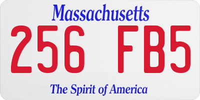 MA license plate 256FB5