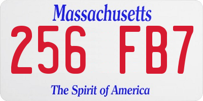 MA license plate 256FB7