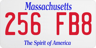 MA license plate 256FB8
