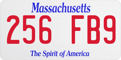 MA license plate 256FB9