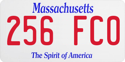 MA license plate 256FC0