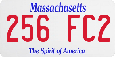 MA license plate 256FC2