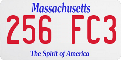 MA license plate 256FC3