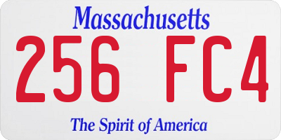 MA license plate 256FC4