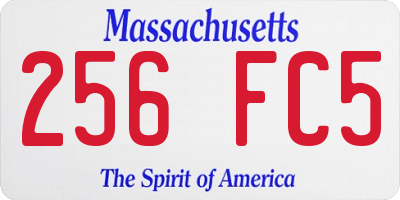 MA license plate 256FC5