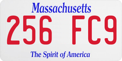 MA license plate 256FC9