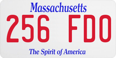MA license plate 256FD0