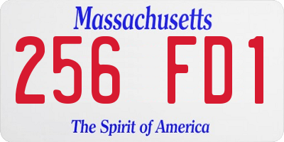 MA license plate 256FD1