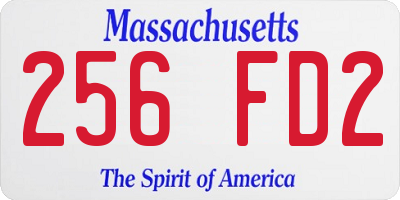 MA license plate 256FD2
