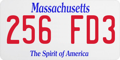 MA license plate 256FD3