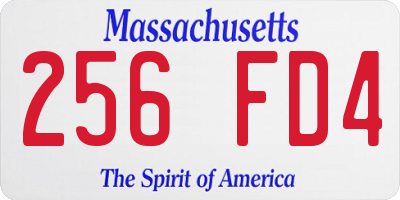 MA license plate 256FD4