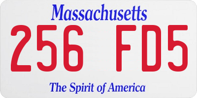 MA license plate 256FD5