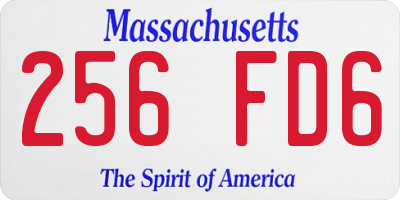 MA license plate 256FD6