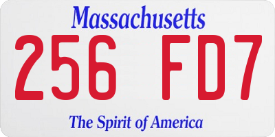 MA license plate 256FD7