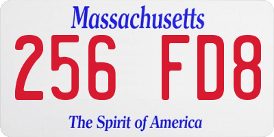 MA license plate 256FD8