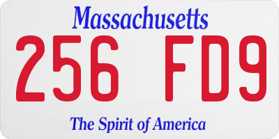 MA license plate 256FD9