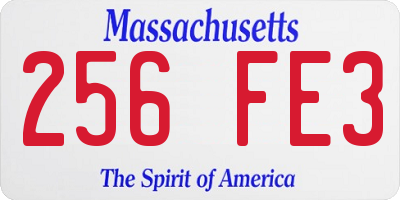 MA license plate 256FE3