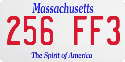 MA license plate 256FF3