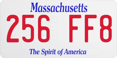 MA license plate 256FF8