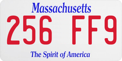 MA license plate 256FF9