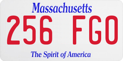 MA license plate 256FG0