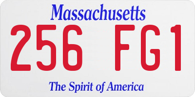 MA license plate 256FG1