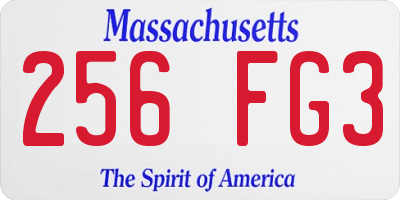 MA license plate 256FG3