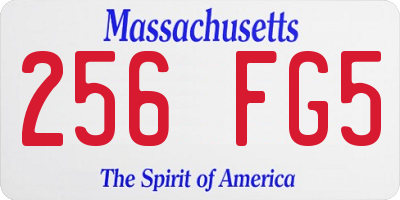 MA license plate 256FG5