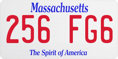 MA license plate 256FG6
