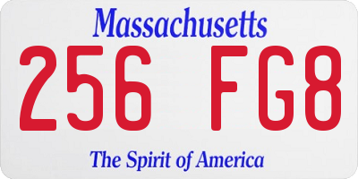 MA license plate 256FG8