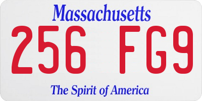 MA license plate 256FG9