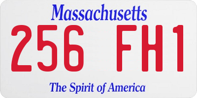 MA license plate 256FH1