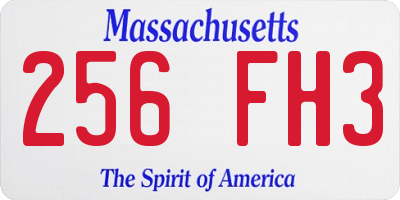 MA license plate 256FH3
