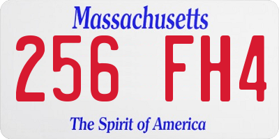 MA license plate 256FH4